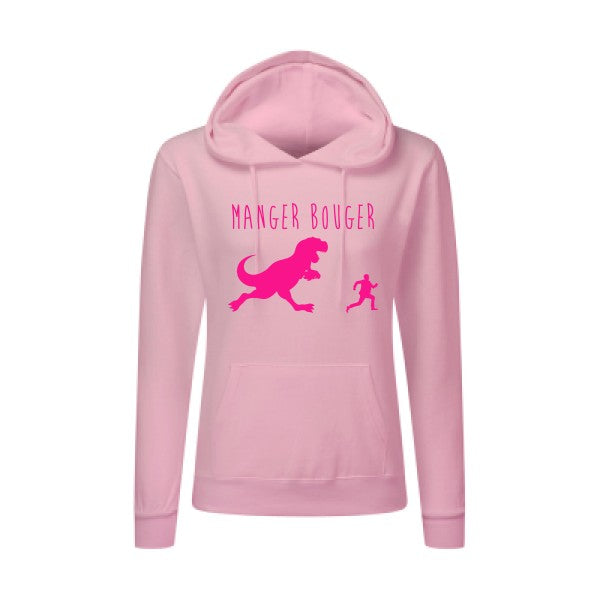 MANGER BOUGER Rose Fluo |Sweat original à capuche Femme