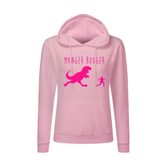 MANGER BOUGER Rose Fluo |Sweat original à capuche Femme