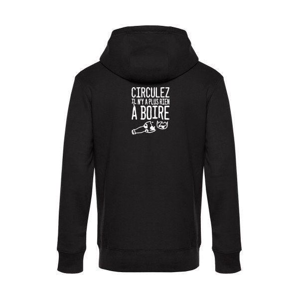 Circulez-il-n-y-a-plus-rien-a-boire sweat shirt original Black flex Blanc impression Dos