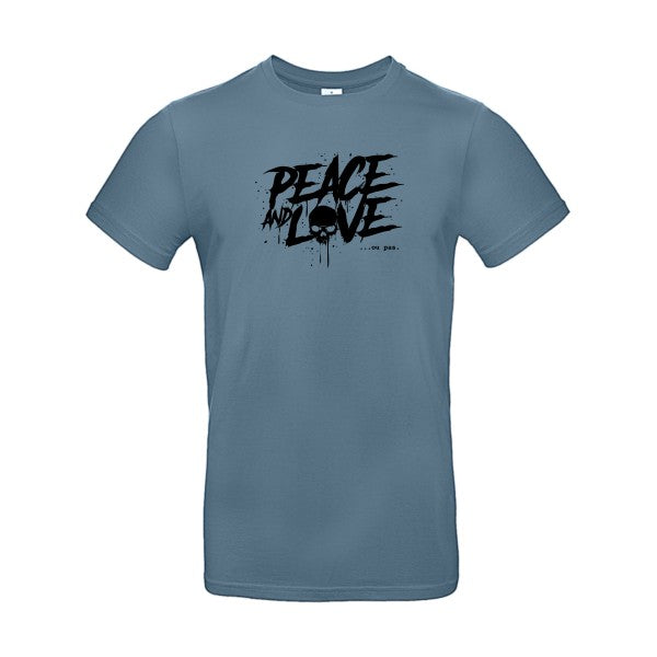 Peace or no peace flex noir B&C - E190 T-shirt|Stone Blue||2XL