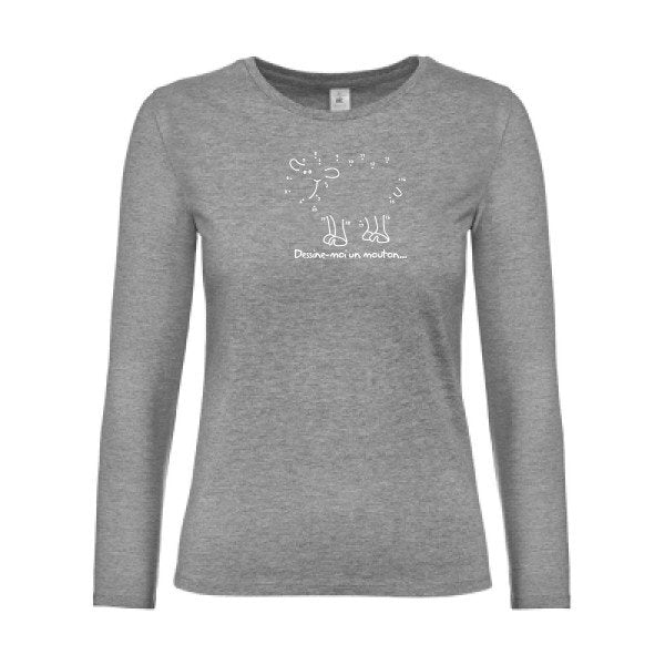 t-shirt lsl femme Dessine-moi-un-mouton Sport Grey flex blanc