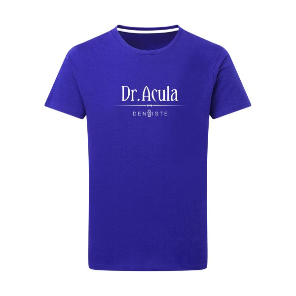 Dr.Acula Blanc -Flex Blanc sur T-shirt SG  Royal Blue  5XL