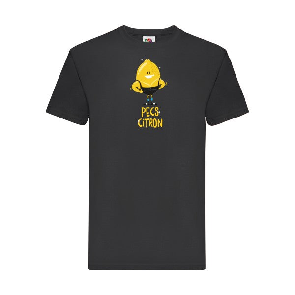 Pecs Citron Fruit of the loom 205 g/m² T-shirt/ noir