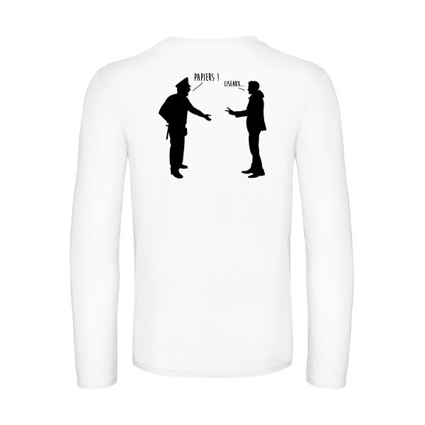 chifoumi - t shirt- manches- longues- original- humour- White impression Dos