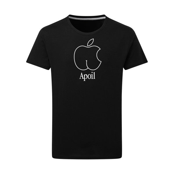 Apoil Blanc -Flex Blanc sur T-shirt SG  Dark Black  4XL