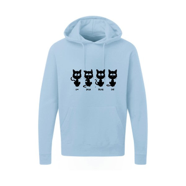 un deux trois cat Noir |Sweat capuche imprimé homme