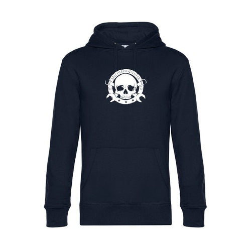 bricoleur-d-enfer sweat shirt original Navy Blue flex Blanc impression Face