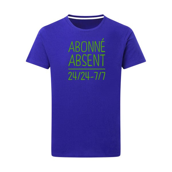 Abonné absent vert pomme -Flex vert pomme sur T-shirt SG  Royal Blue  5XL