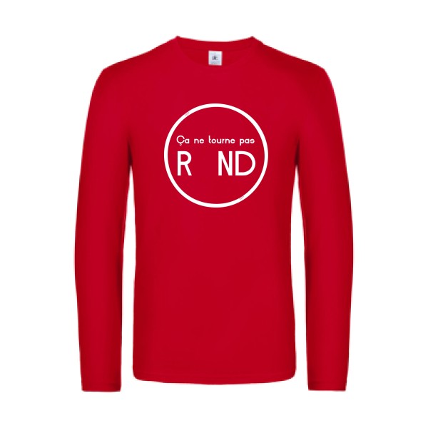 ca ne tourne pas rond  - t shirt- manches- longues- original- humour- Red impression Face