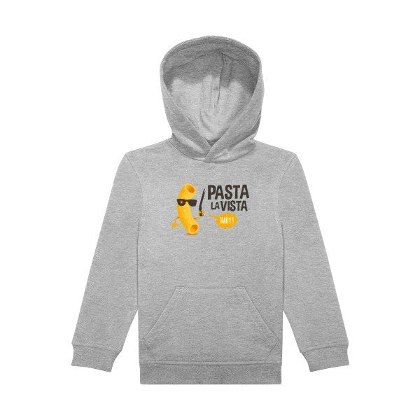 sweat capuche enfant Sports Grey Pasta-la-vista