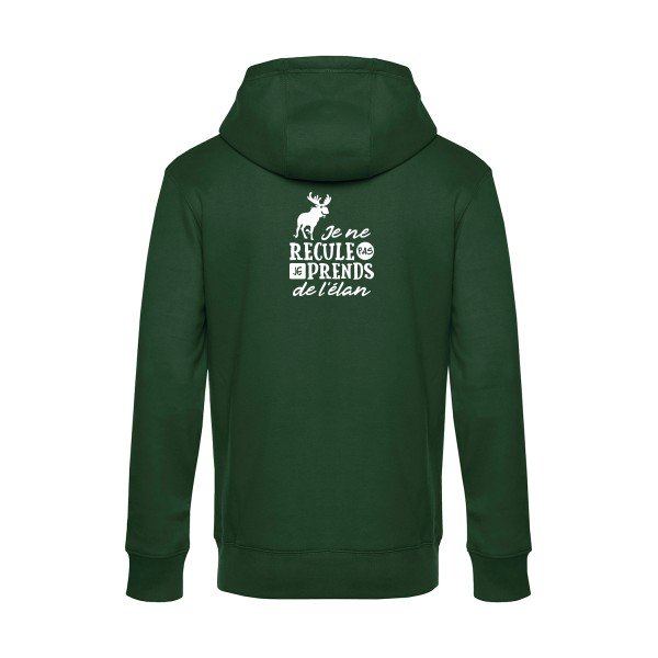 Prendre-de-l-elan sweat shirt original Bottle Green flex Blanc impression Dos