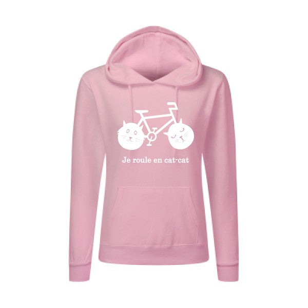 cat-cat bike Blanc |Sweat original à capuche Femme