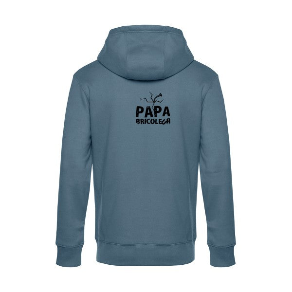Papa-bricoleur sweat shirt original nordic blue flex Noir impression Dos