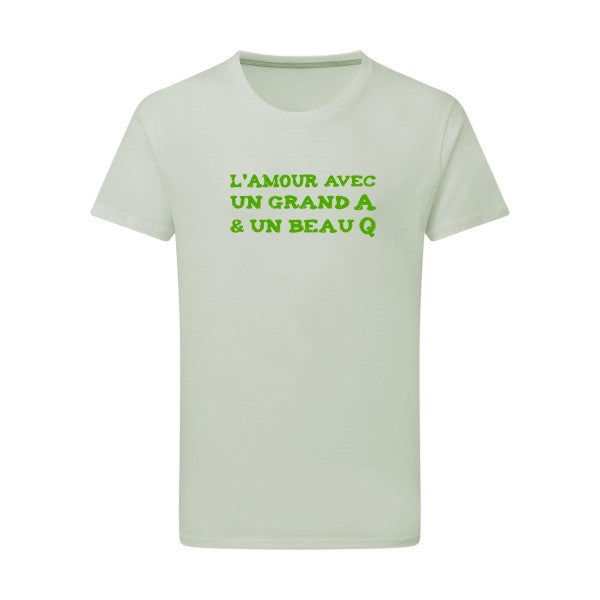 L'Amour avec un grand A et un beau Q ! - Flex Vert pomme Tshirt original Pastel Macchiato  2XL