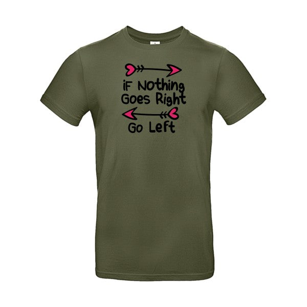 T-shirt humour original Go Right T Shirt couleur Urban Khaki