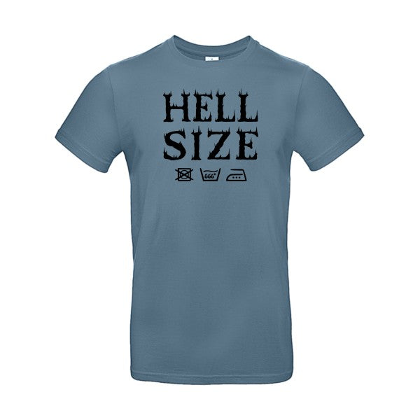 HELL SIZE ! flex noir B&C - E190 T-shirt|Stone Blue||2XL