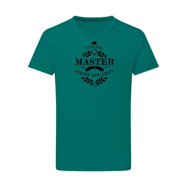 Master en glande appliquée noir -Flex noir sur T-shirt SG  Emerald Green  2XL