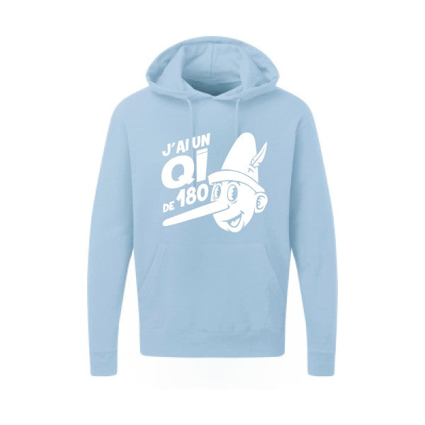 Quotient intellectuel |Sweat  capuche humoristique Blanc 