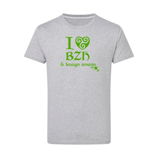 Love BZH & kouign vert pomme -Flex vert pomme sur T-shirt SG  Light Oxford  5XL