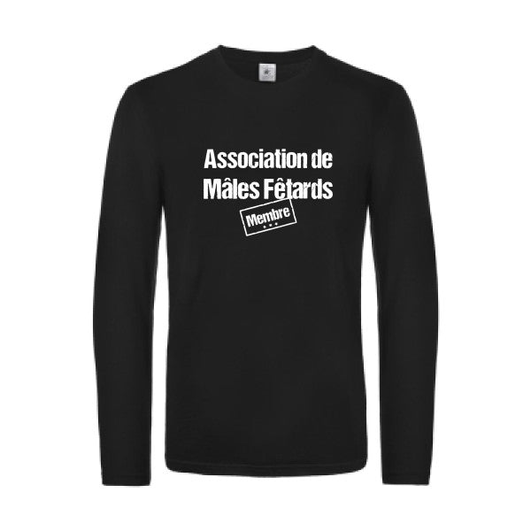 association de males fetards - t shirt- manches- longues- original- humour- Black impression Face
