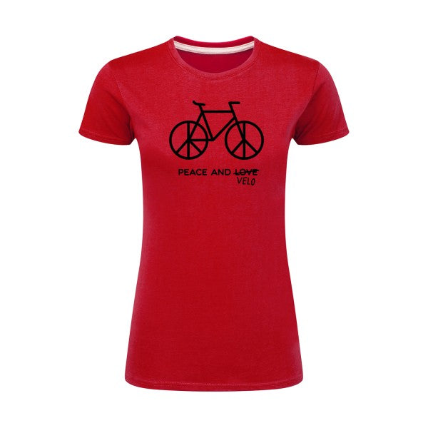 Peace and vélo Noir |T shirt original femme|SG