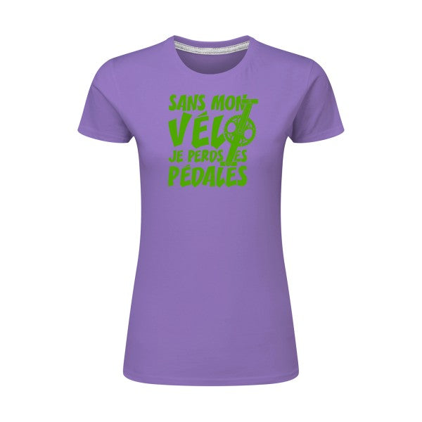 Sans mon vélo, je perds les pédales ! | Vert pomme |T shirt original femme|SG