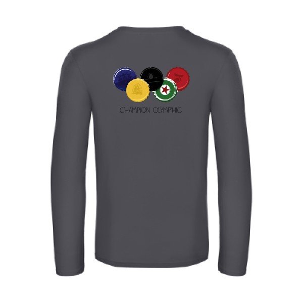 champion-olymp-hic-t-shirt-manches-longues-original-humour -Dark Grey