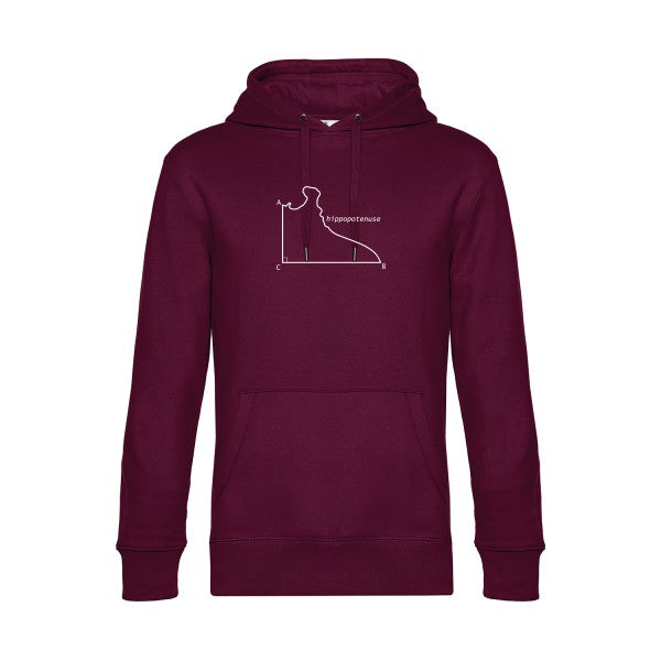 Hippopotenuse sweat shirt original Burgundy flex Blanc impression Face