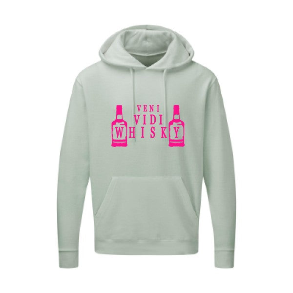 VENI VIDI WHISKY |Sweat  capuche humoristique Rose fluo 