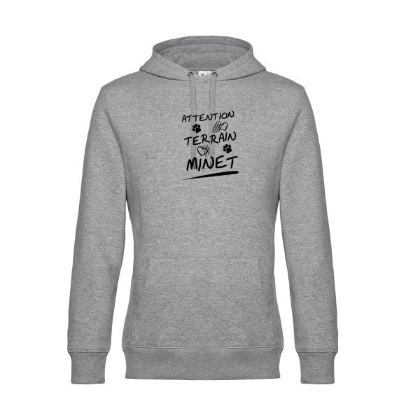 Attention-Terrain-Minet sweat shirt original Heather Grey flex Noir impression Face