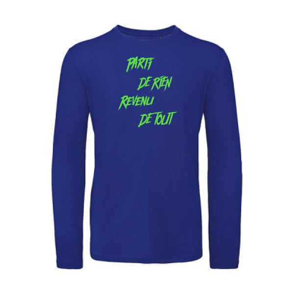 Parti de rien Vert fluo |T shirt bio homme rigolo manches longues