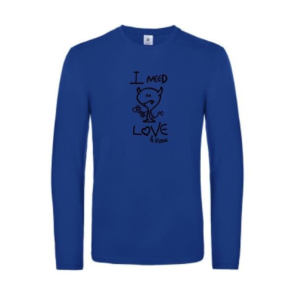 lover - t shirt- manches- longues- original- humour- Royal Blue impression Face