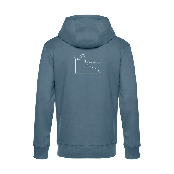 Hippopotenuse sweat shirt original nordic blue flex Blanc impression Dos