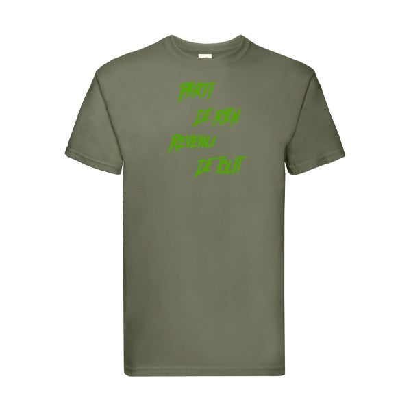 T-shirt|Parti de rien |Vert pomme|Fruit of the loom 205  G