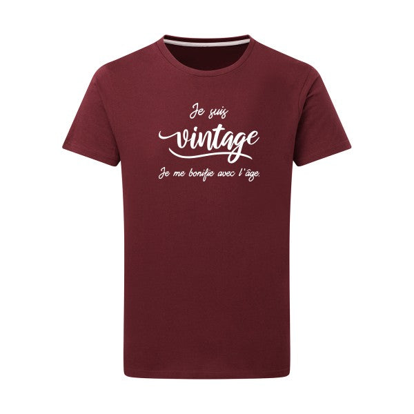 Je suis vintage  - Flex Blanc Tshirt original Burgundy  2XL