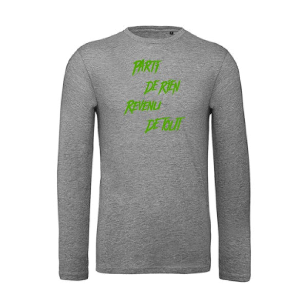 Parti de rien Vert pomme |T shirt bio homme rigolo manches longues