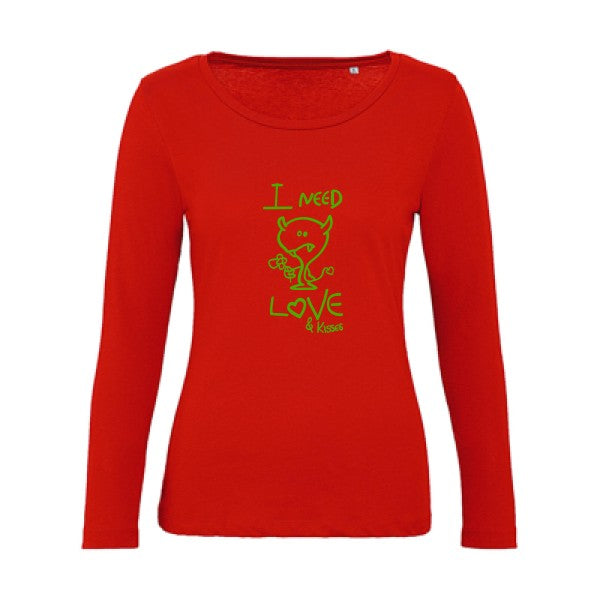 LOVER Vert pomme |   T shirt manches longues femme|100% bio