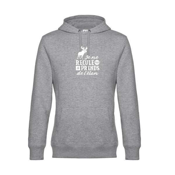 Prendre-de-l-elan sweat shirt original Heather Grey flex Blanc impression Face