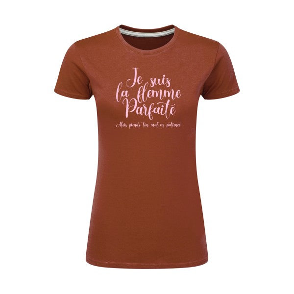 La flemme parfaite | Rose |T shirt original femme|SG