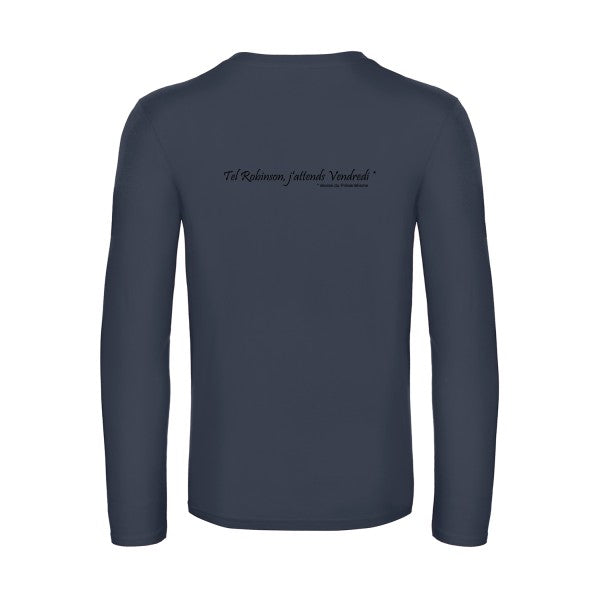 yes vendredi  - t shirt- manches- longues- original- humour- Navy impression Dos