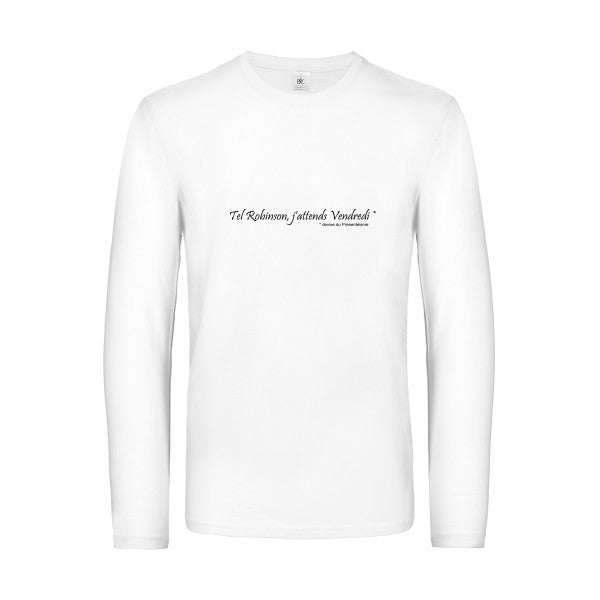 yes vendredi  - t shirt- manches- longues- original- humour- White impression Face