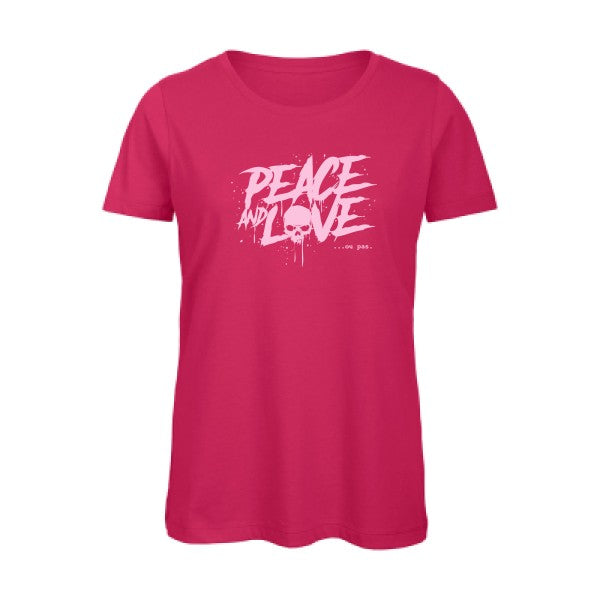 T shirt humour bio femme   femme bio|Peace or no peace Rose 