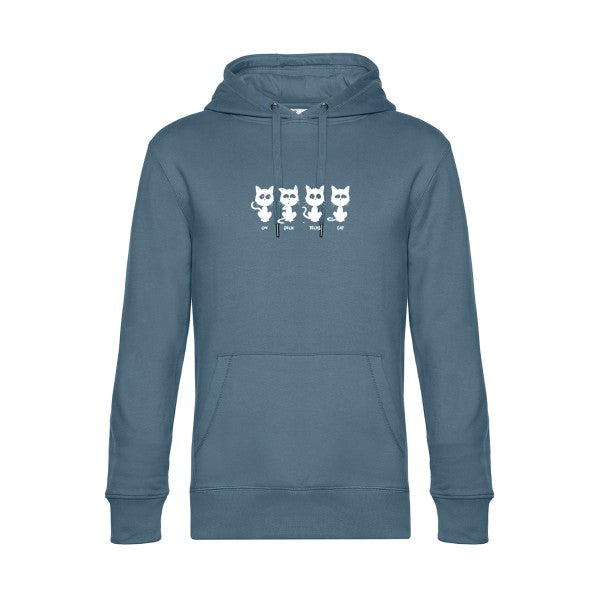un-deux-trois-cat sweat shirt original nordic blue flex Blanc impression Face