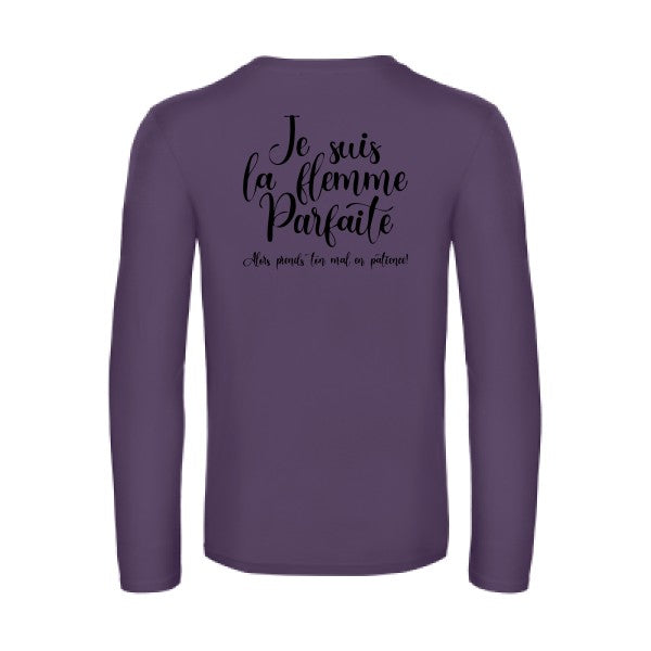 la flemme parfaite - t shirt- manches- longues- original- humour- Urban Purple impression Dos