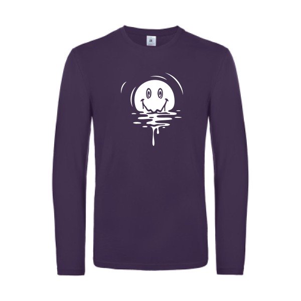 sun smile - t shirt- manches- longues- original- humour- Urban Purple impression Face