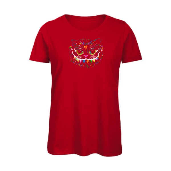 Le-chat-du-Cheshire- T-shirt original - t-shirt original femme Red