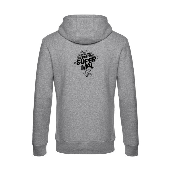 Ce-qui-ne-nous-tue-pas sweat shirt original Heather Grey flex Noir impression Dos