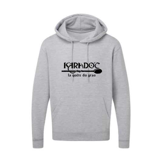 Karadoc Noir |Sweat capuche imprimé homme