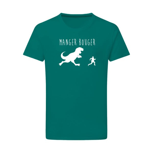 MANGER BOUGER Blanc -Flex Blanc sur T-shirt SG  Emerald Green  2XL