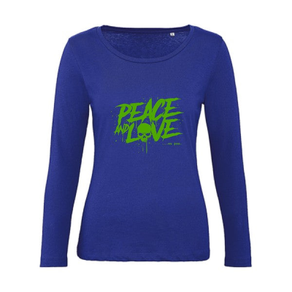 Peace or no peace Vert pomme |   T shirt manches longues femme|100% bio